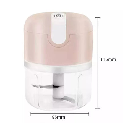 Mini Processador Elétrico de Alimentos Portátil com 3 lâminas de aço inox USB 250 ml Bivolt