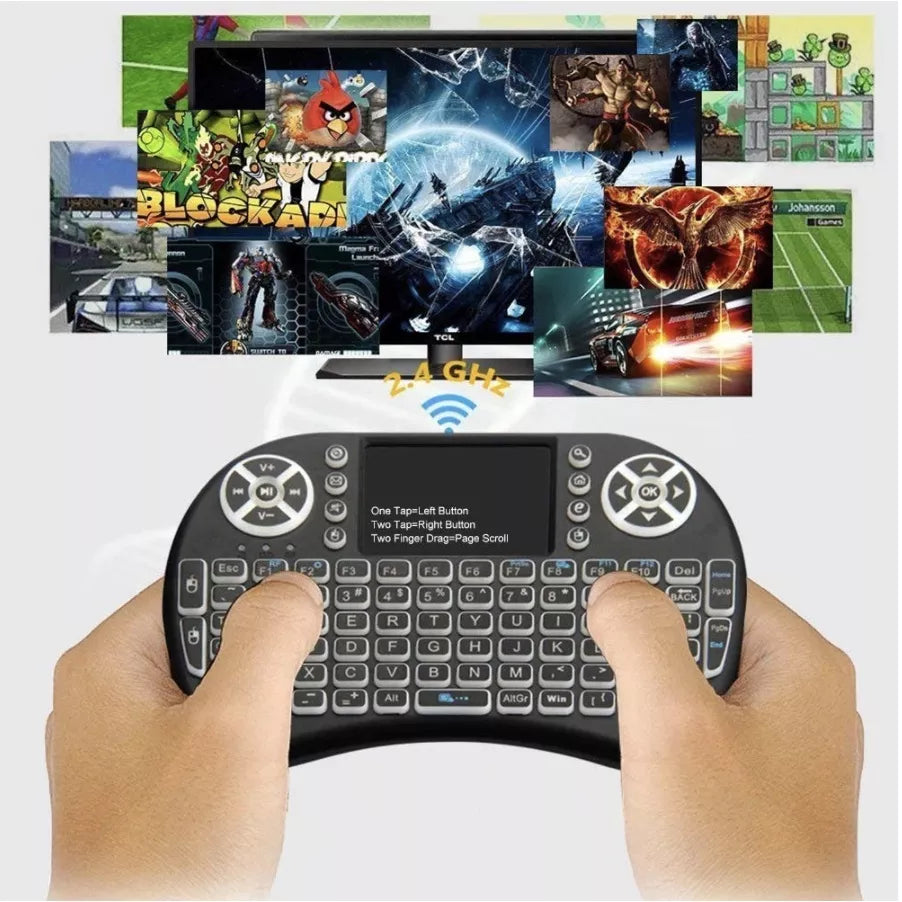 Mini Teclado Controle Usb Touchpad Smart Tv Tv Box Pc Ps3- Iluminado