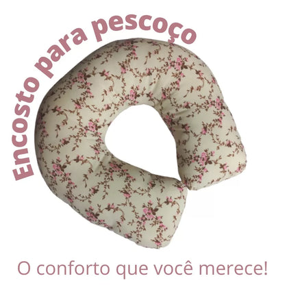 Almofada De Pescoço Algodão/travesseiro De Viagem Cervical Com Zíper