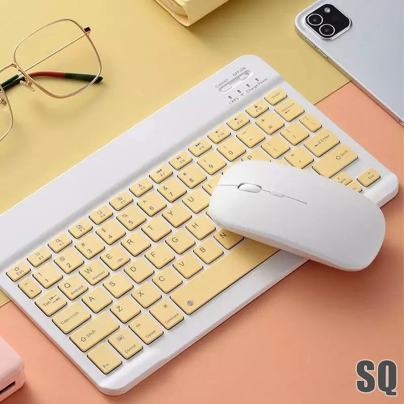 Conjunto De Mouse Sem Fio Bluetooth Teclado Colorido De 10 Polegadas Para Android/ios/iPad/Macaron/tablet