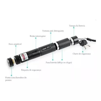 Caneta Laser Pointer Verde Ultra Forte Alcance 50km - Ax