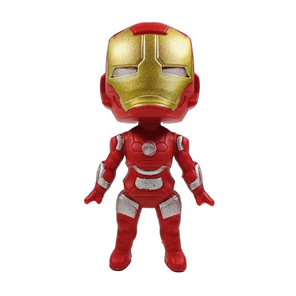 Marvel Herói 8CM Avengers Conjunto De Boneca Brinquedos -Homem de Ferro, Homem Aranha, Capitão América, Pantera negra, Homem Morcego & Groot