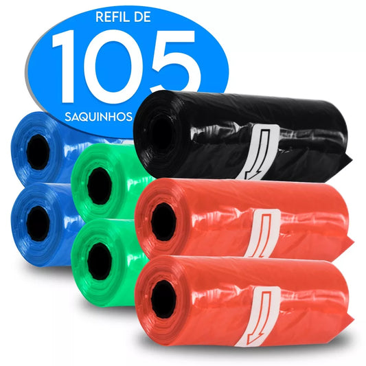 Refil Cata Caca Pet Saco Higiênico  7 unidades (105 saquinhos)