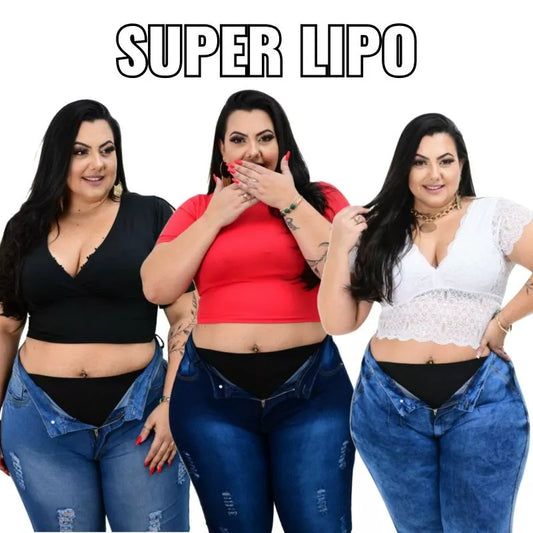 calça jeans feminina plus size com cinta modeladora (cinta fixa)