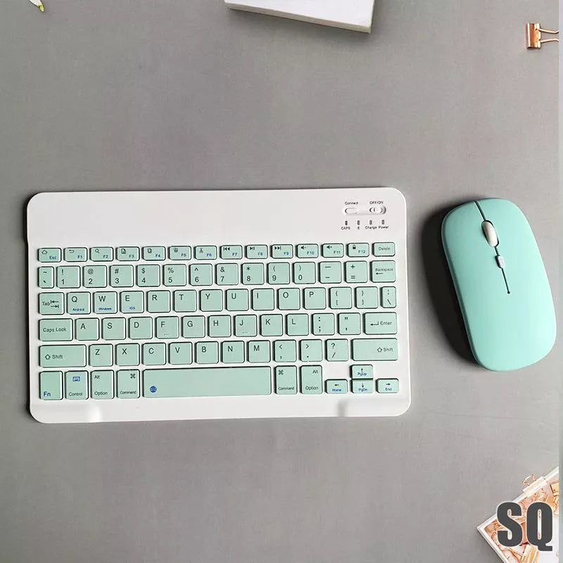 Conjunto De Mouse Sem Fio Bluetooth Teclado Colorido De 10 Polegadas Para Android/ios/iPad/Macaron/tablet