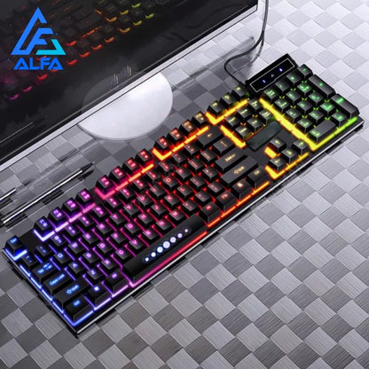 Teclado Gamer Semi-mecânico RGB LED retroiluminado Computador Pc Original