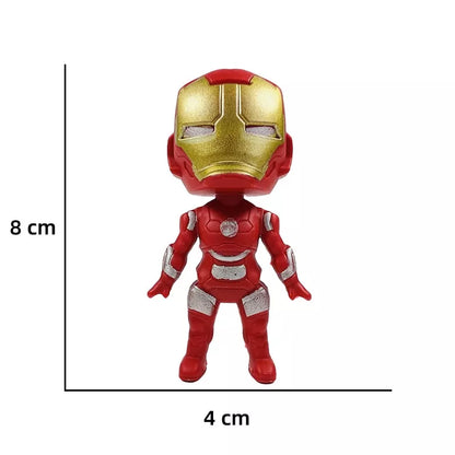 Marvel Herói 8CM Avengers Conjunto De Boneca Brinquedos -Homem de Ferro, Homem Aranha, Capitão América, Pantera negra, Homem Morcego & Groot