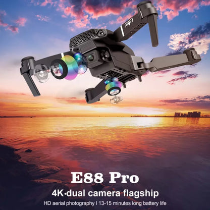 Drone E88 Pro 4K HD Dual Camera Posicionamento 1080P WiFi FPV Nova 2023 Altura Manter Profissional RC Quadcopter