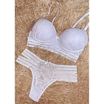 Conjunto 2 Tiras Laterais Sutian Com Calcinha Super Luxo Lingerie Roupa Cropedd