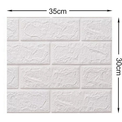 Papel de Parede Adesivo de Espuma 3D Desenho de Tijolo à Prova D'água