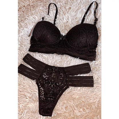 Conjunto 2 Tiras Laterais Sutian Com Calcinha Super Luxo Lingerie Roupa Cropedd