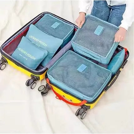 Kit 6 Bolsas Organizadoras Para Mala Roupas Bagagem Viagem Pronta Entrega