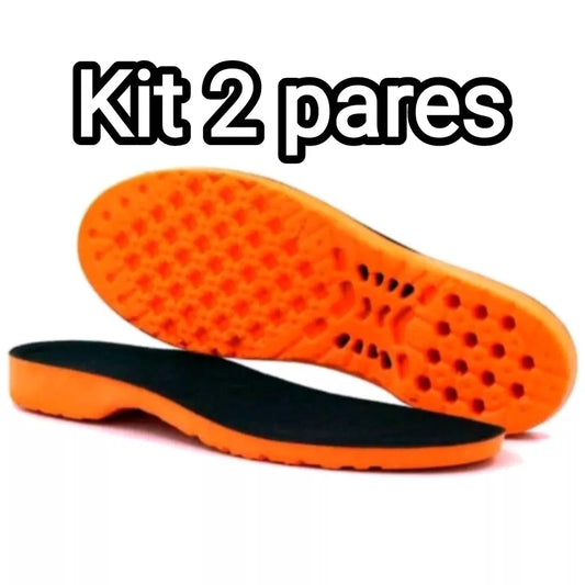 Kit 02 pares Palmilha Ortopédica De P.U Em Gel Anti-impacto Anatômica