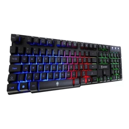 Teclado Gamer Semi Mecânico Led RGB Rainbow EG 206 Evolut