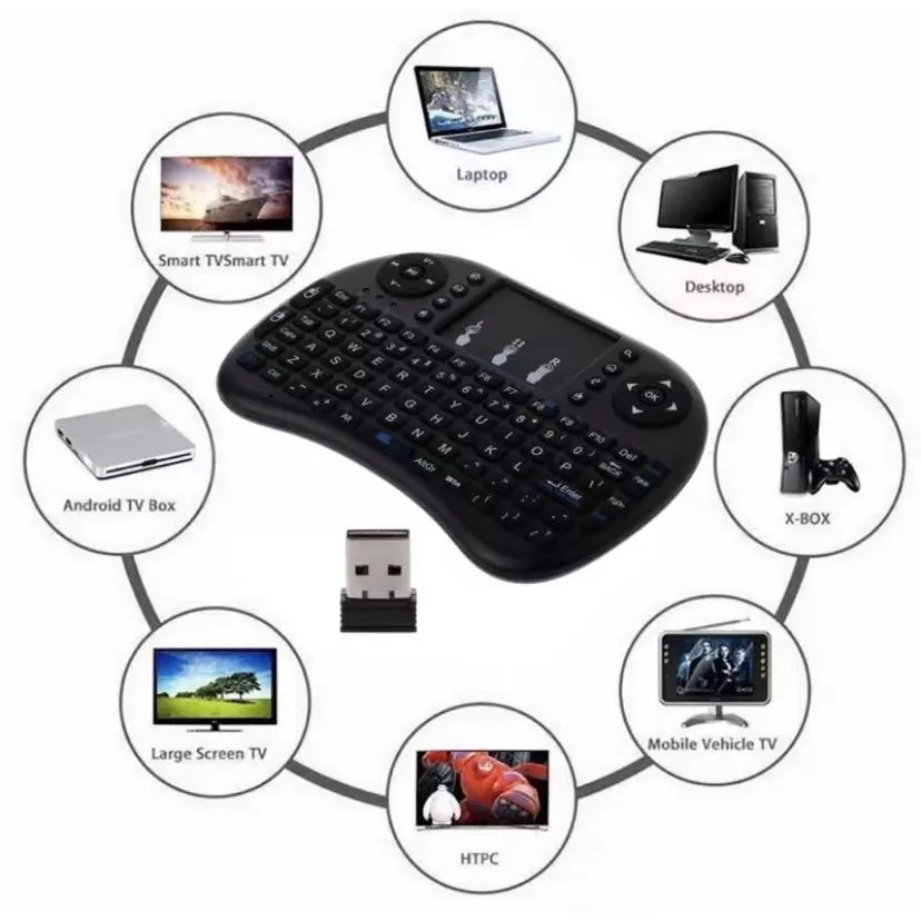 Mini Teclado Controle Usb Touchpad Smart Tv Tv Box Pc Ps3- Iluminado