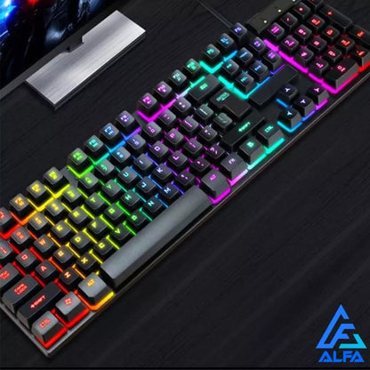 Teclado Gamer Semi-mecânico RGB LED retroiluminado Computador Pc Original