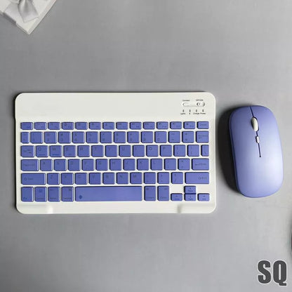 Conjunto De Mouse Sem Fio Bluetooth Teclado Colorido De 10 Polegadas Para Android/ios/iPad/Macaron/tablet