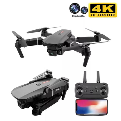 Drone E88 Pro 4K HD Dual Camera Posicionamento 1080P WiFi FPV Nova 2023 Altura Manter Profissional RC Quadcopter