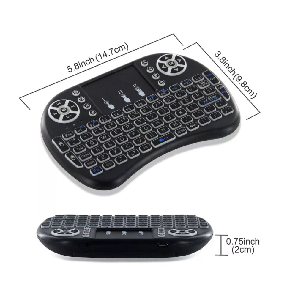 Mini Teclado Controle Usb Touchpad Smart Tv Tv Box Pc Ps3- Iluminado