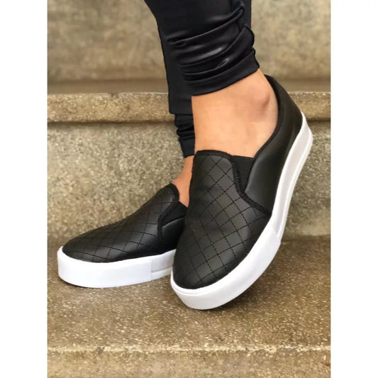 Tênis Feminino Sapatilha Moleca Slip On Iate Sem Cardaço Conforto Leve