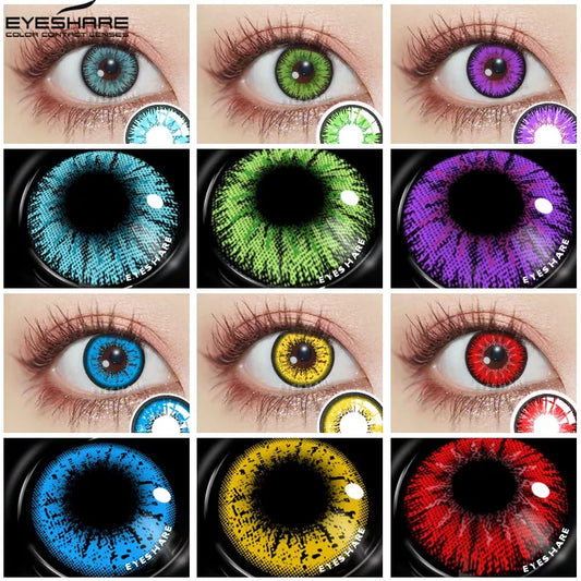 EYESHARE Cosplay Cor Contato Lentes 1 Par Lente Colorida Halloween Linda Pupil Anual Cosméticos Colorido Olhos De