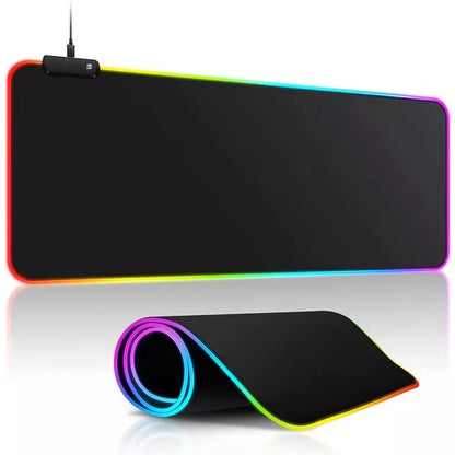 Mouse Pad Gamer Grande Speed Borda Led 7 Cores Rgb Impermeável 300mm X 800mm