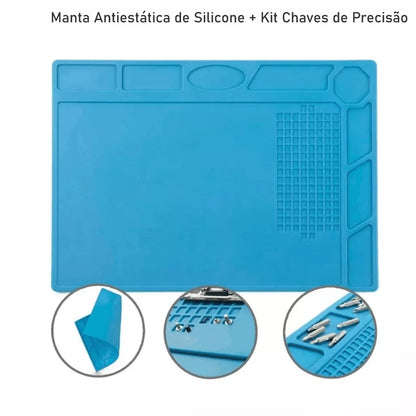 Kit Manta Antiestática Celular + Jogo de Chaves 16 Itens KIT COMPLETO