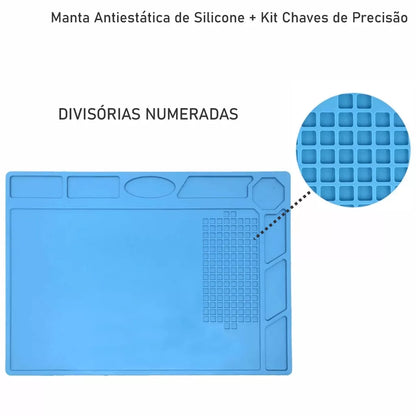 Kit Manta Antiestática Celular + Jogo de Chaves 16 Itens KIT COMPLETO