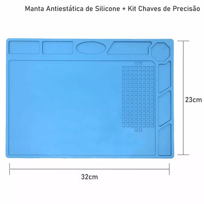 Kit Manta Antiestática Celular + Jogo de Chaves 16 Itens KIT COMPLETO