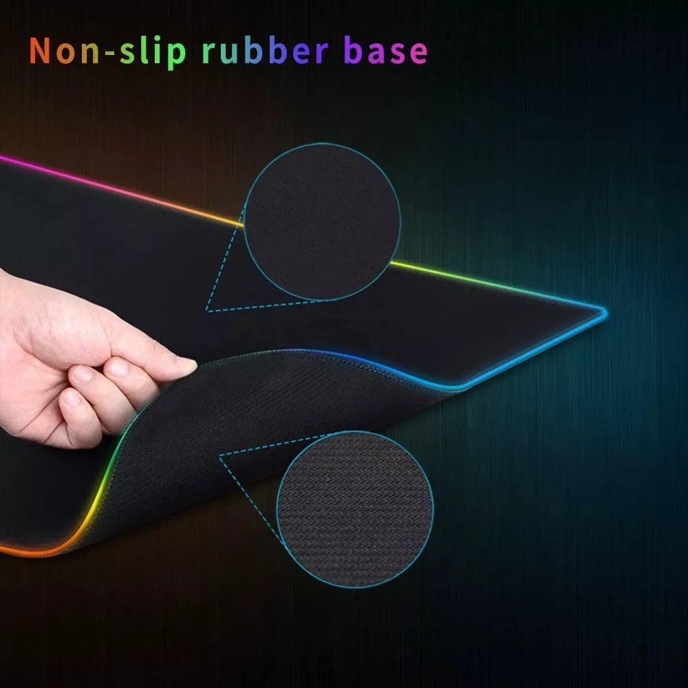 Mouse Pad Gamer Grande Speed Borda Led 7 Cores Rgb Impermeável 300mm X 800mm