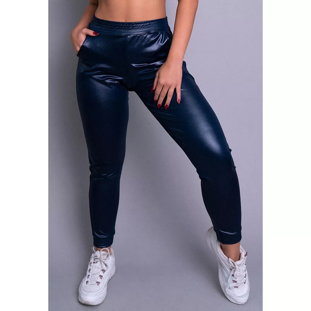 Calça Jogger Cirre Feminina Cintura Alta Hot Pants Ribana