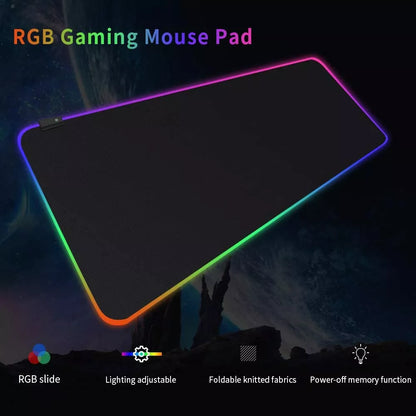 Mouse Pad Gamer Grande Speed Borda Led 7 Cores Rgb Impermeável 300mm X 800mm