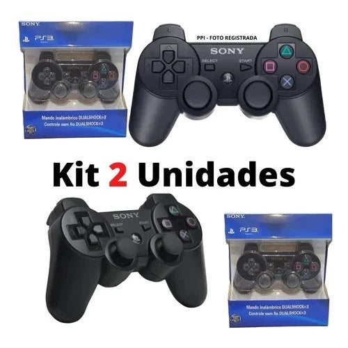 kit 2 Controle Manete Joystick Dualshock 3 Ps3 Playstation Sony