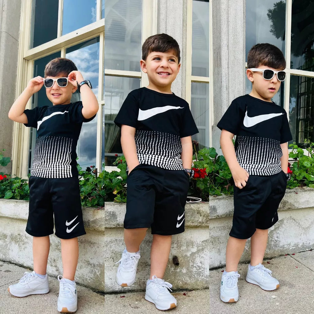 Conjunto infantil Menino masculino bermuda e camiseta estampada Modelo 2023