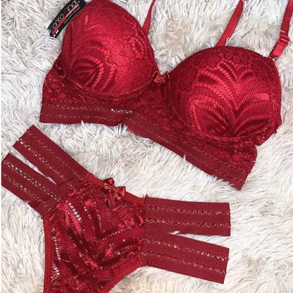 Conjunto 2 Tiras Laterais Sutian Com Calcinha Super Luxo Lingerie Roupa Cropedd