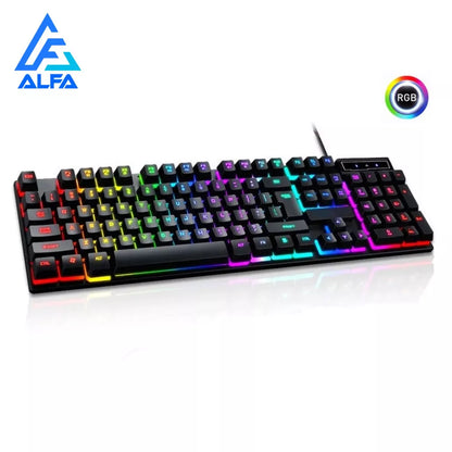 Teclado Gamer Semi-mecânico RGB LED retroiluminado Computador Pc Original