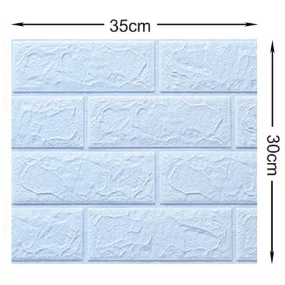 Papel de Parede Adesivo de Espuma 3D Desenho de Tijolo à Prova D'água