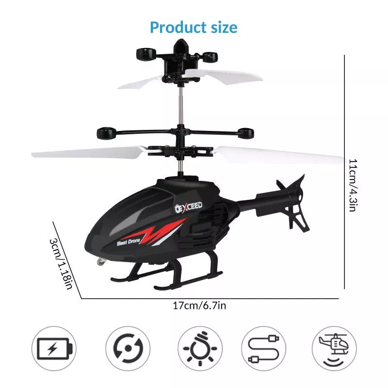 Helicóptero Voador Seacavender Com Controle Remoto Recarregável Sensor Infravermelho/Drone/Carregamento USB