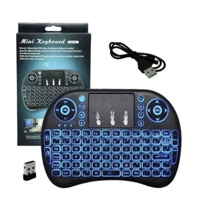 Mini Teclado Controle Usb Touchpad Smart Tv Tv Box Pc Ps3- Iluminado