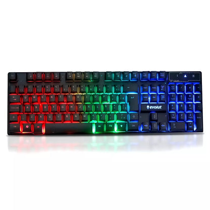 Teclado Gamer Semi Mecânico Led RGB Rainbow EG 206 Evolut