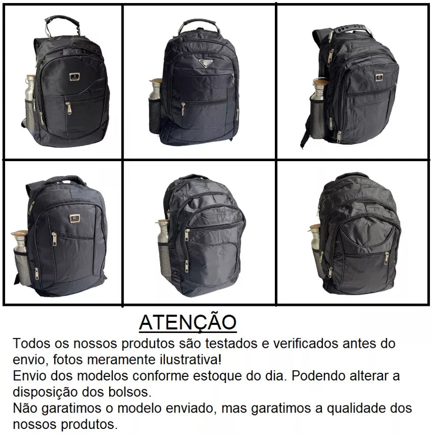 Mochila Escolar Reforçada Notebook Impermeável Alça Cabo Aço