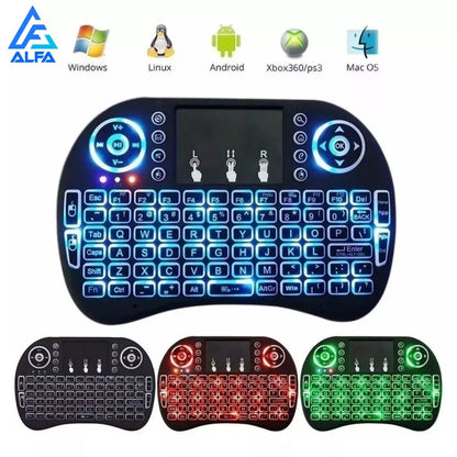 Mini Teclado Controle Usb Touchpad Smart Tv Tv Box Pc Ps3- Iluminado