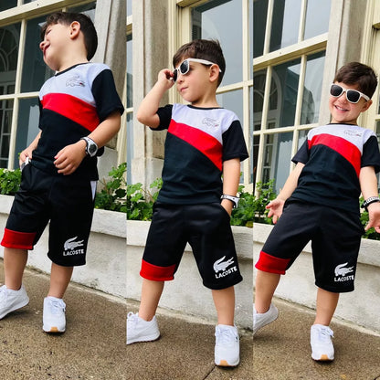 Conjunto infantil Menino masculino bermuda e camiseta estampada Modelo 2023