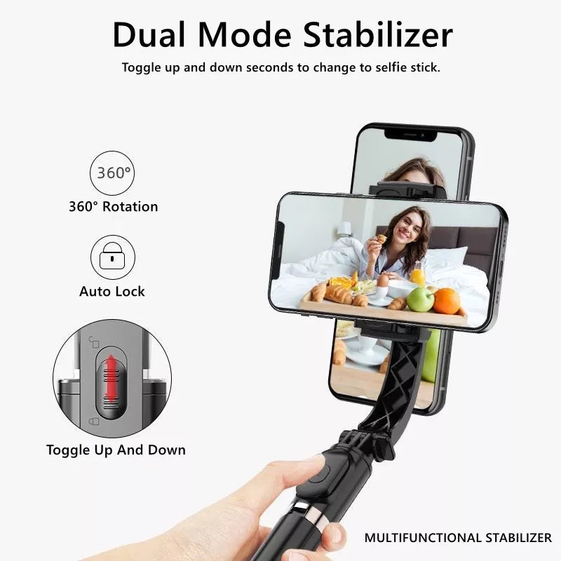 NUOWA Gimbal Estabilizador Bastão De Selfie Tripé Stick TriPod Bluetooth 4.0 Sem Fio L08