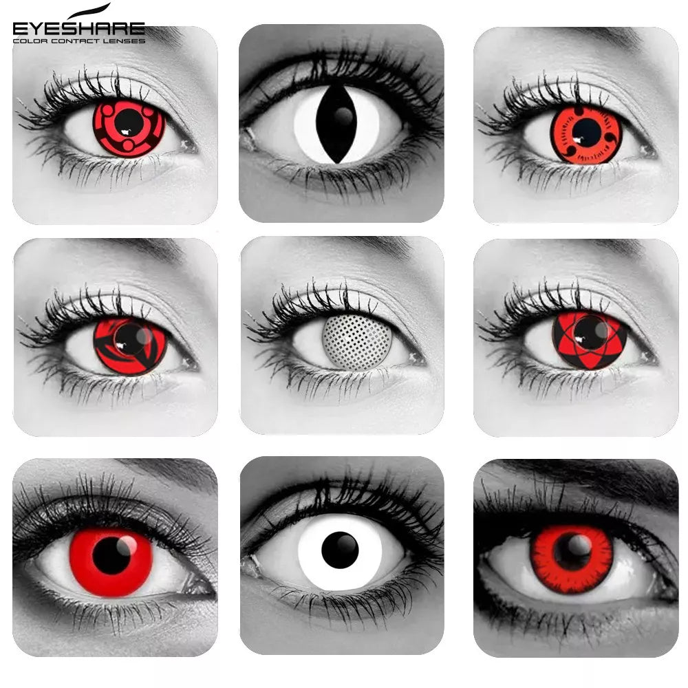 Sharingan Eyeshore 1 Par Naruto Design De Lentes De Contato De Cosméticos Para Uso Cosplay Anime Acessórios Olhos Color Anual Ues 14.5mm